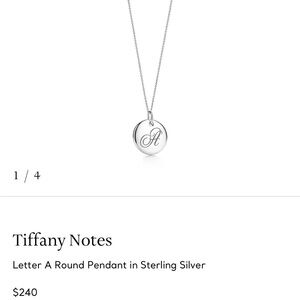 Tiffany & Co. Silver Initial Pendant Necklace